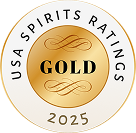USA Spirits Ratings Gold 2025 award medal for Ginkins Gin